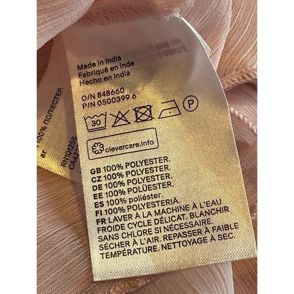 H&M Pink Layered Ruffles & Keyhole Back Divided Top | Size US 2 (Small) chiffon - Picture 5 of 5